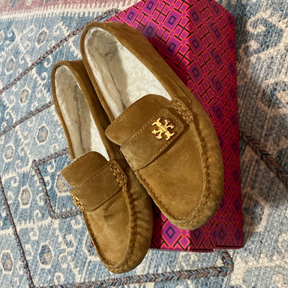Tory Burch shearling driver shoes